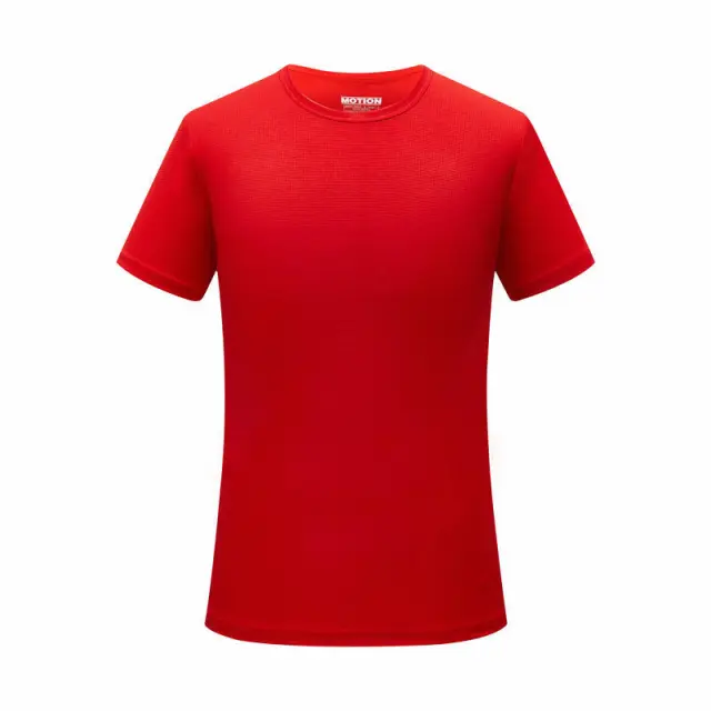 Ice Silk Small Checkered Sports Quick drying Short sleeved T shirt Red - Shop at LoveMi