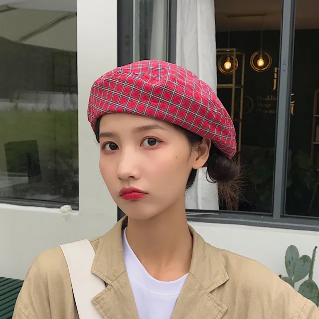 Ins Breathable Painter Cap Easy Matching Cute Girl Red - Shop at LoveMi