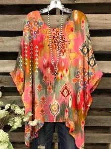Animal Loose Casual Irregular Pattern Print Pullover T shirt 11D836 - Shop at LoveMi