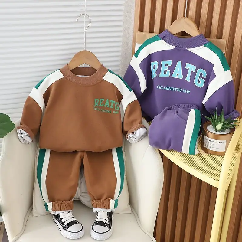 Fashionable Sporty Long-Sleeve Hoodie Two-Piece Set