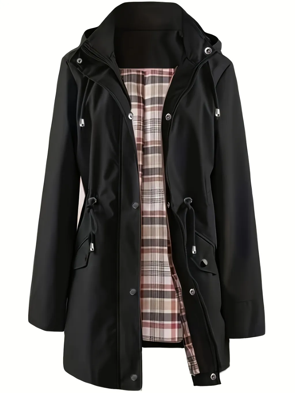 Women's Outdoor Sportswear Lightweight Hooded Windbreaker - Black