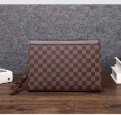 Men's Bag Genuine Leather Casual Clutch - Brown - View 1