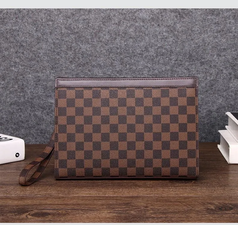 Men's Bag Genuine Leather Casual Clutch - Brown
