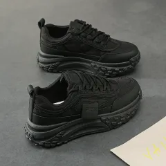 Women's Fashion Casual Platform Sneaker - Black - View 1