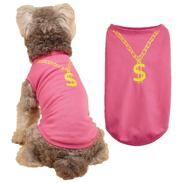 Thin Summer Dog Vest Necklace Dog Pet Clothes Rose Red - Shop at LoveMi