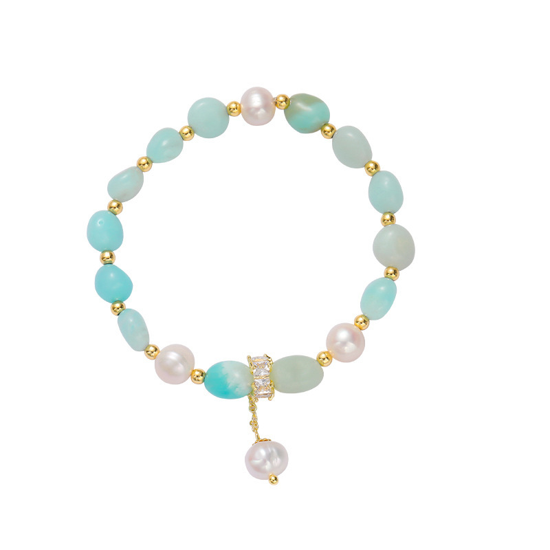 Design INS Style Natural Crystal Pearl Mixed Pearl Pendant Bracelet