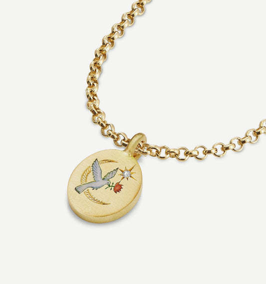 Rebirth Door Hand-Drawn Flower And Heart Pendant Sweater Chain - 11