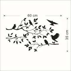 Tree Branch Bird Bedroom Living Room Wall Sticker - 60X35Cm - View 1