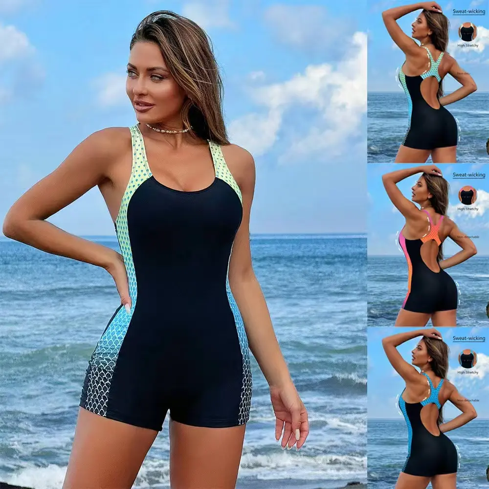 New Colorful Sports One-piece Swimsuit