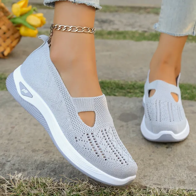 Women's Casual Shoes Soft Bottom Breathable Stylish Mom Shoes Sneaker Gray - Shop at LoveMi