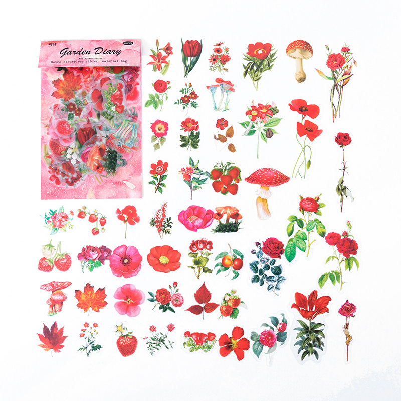Vintage Journal Diary DIY Flower Shaped Stickers - Image 3