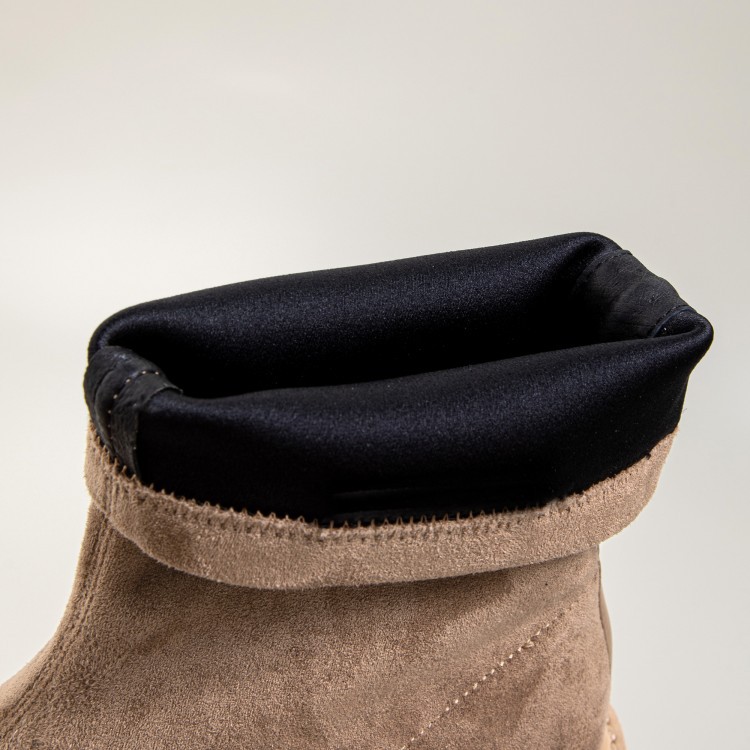 Title 19, Botas fashion de couro nubuck com cano médio, b...