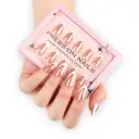 Solid Color Short Almond-shaped Nail Tips 30 Pieces High-end view 4