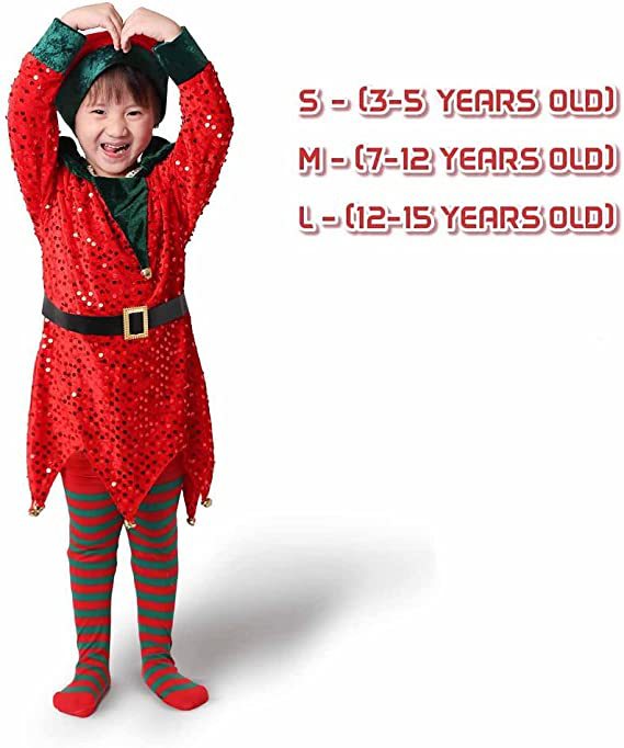 Title 2, Christmas Kids Clothes Cute Sequin Elf Costumes...