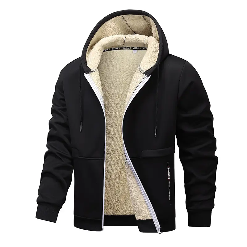 Casual Hoodies for Men Heavyweight Fleece Sweatshirt Winter Thick Sherpa Lined