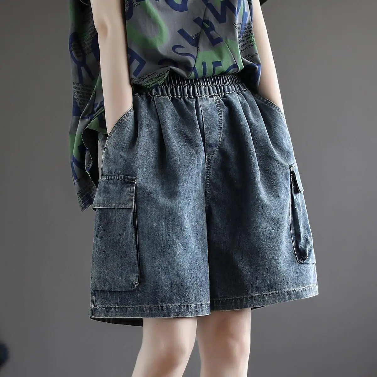 SpringSummer Plus-Size Denim Shorts For Curvy Women