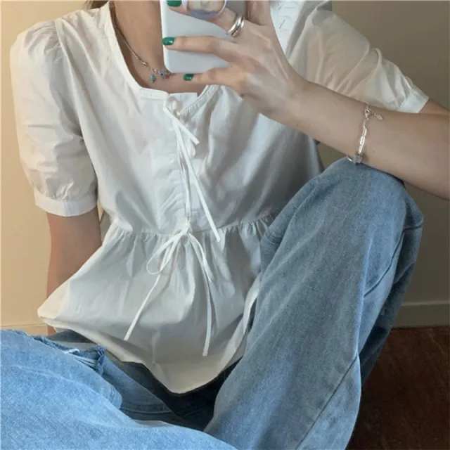 Niche Sweet Blouse Top Women's Western Style White - Shop at LoveMi