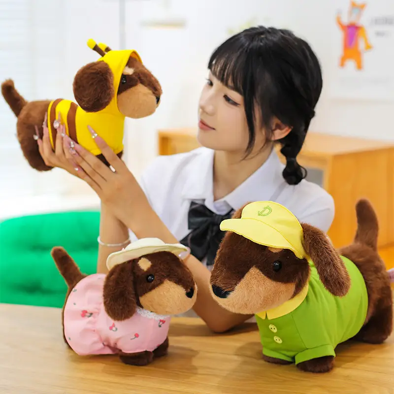 Creative Dressed Dachshund Plush Toy Lying Down