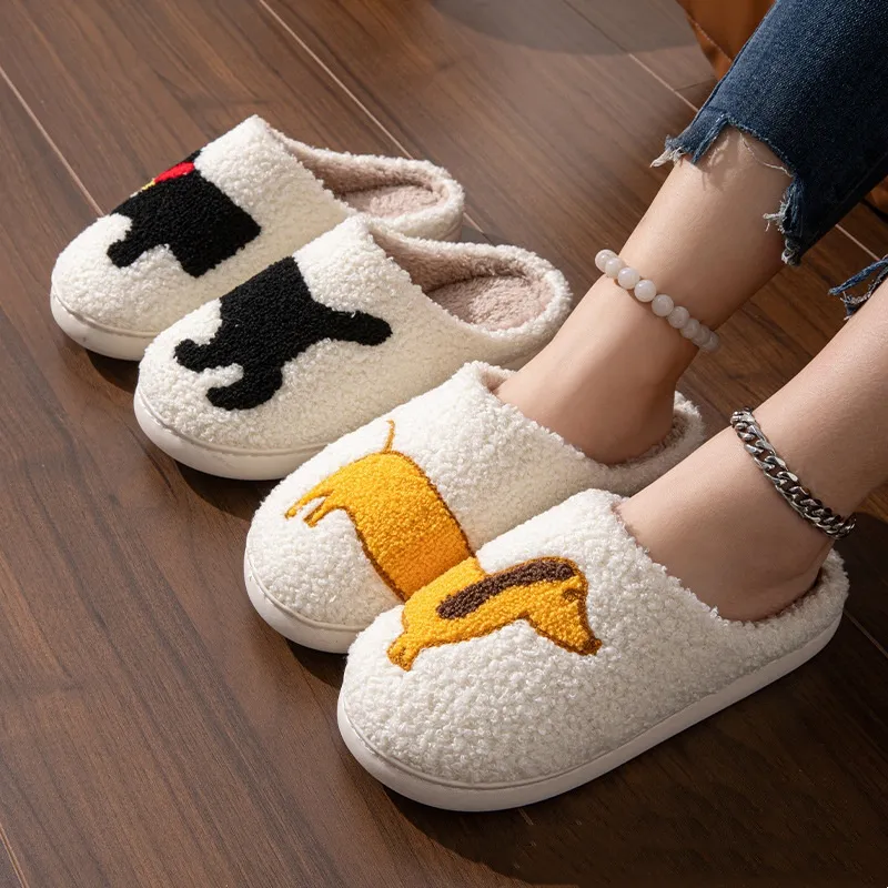 Double Fight Cartoon Cotton Slippers