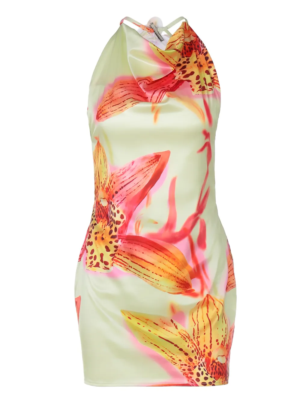 Fashion Halter Tube Top Colour Printing Vacation Style Top - Light Yellow