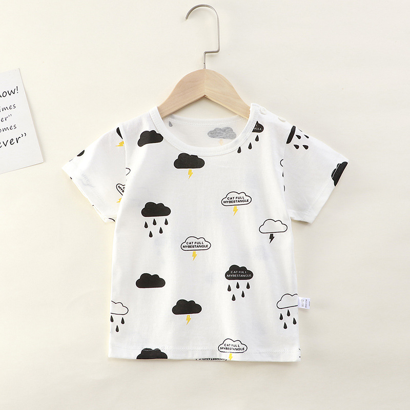 Children's T-shirt Pure Cotton Baby Cartoon Thin Short Sleeve