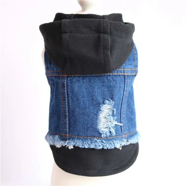 Pet Supplies Denim Dog Knitted Hooded Vest Black - Shop at LoveMi