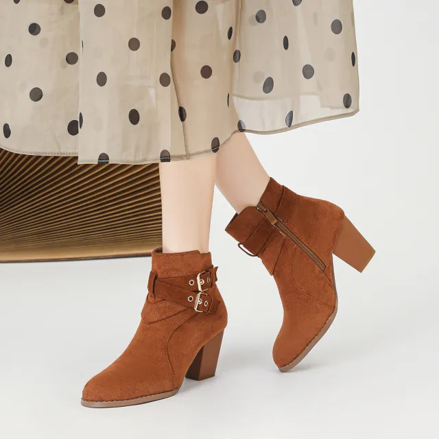 Women's Ankle Boots New Fashion Ankle Boots Comfortable Suede Camel - Shop at LoveMi