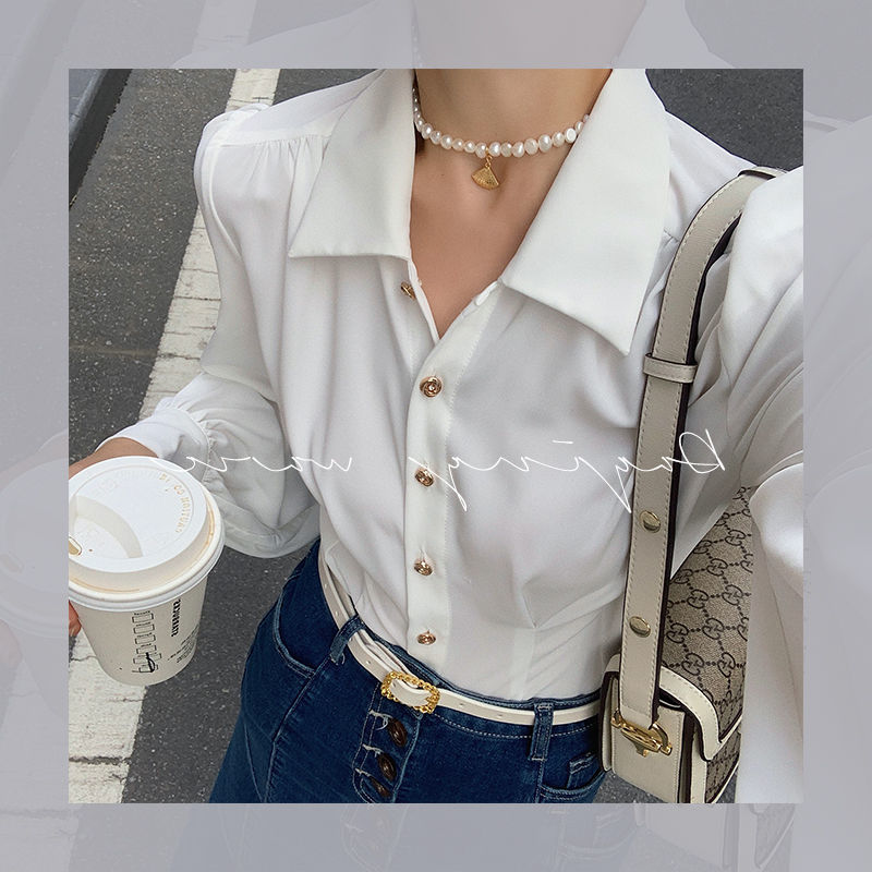 Retro Hong Kong Style Red Shirt For Women