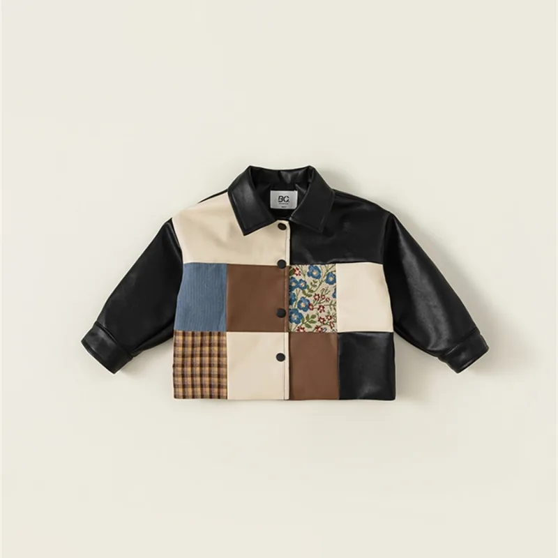 Baby Autumn and Winter Kids' Overcoat Boy's Leather Jacket