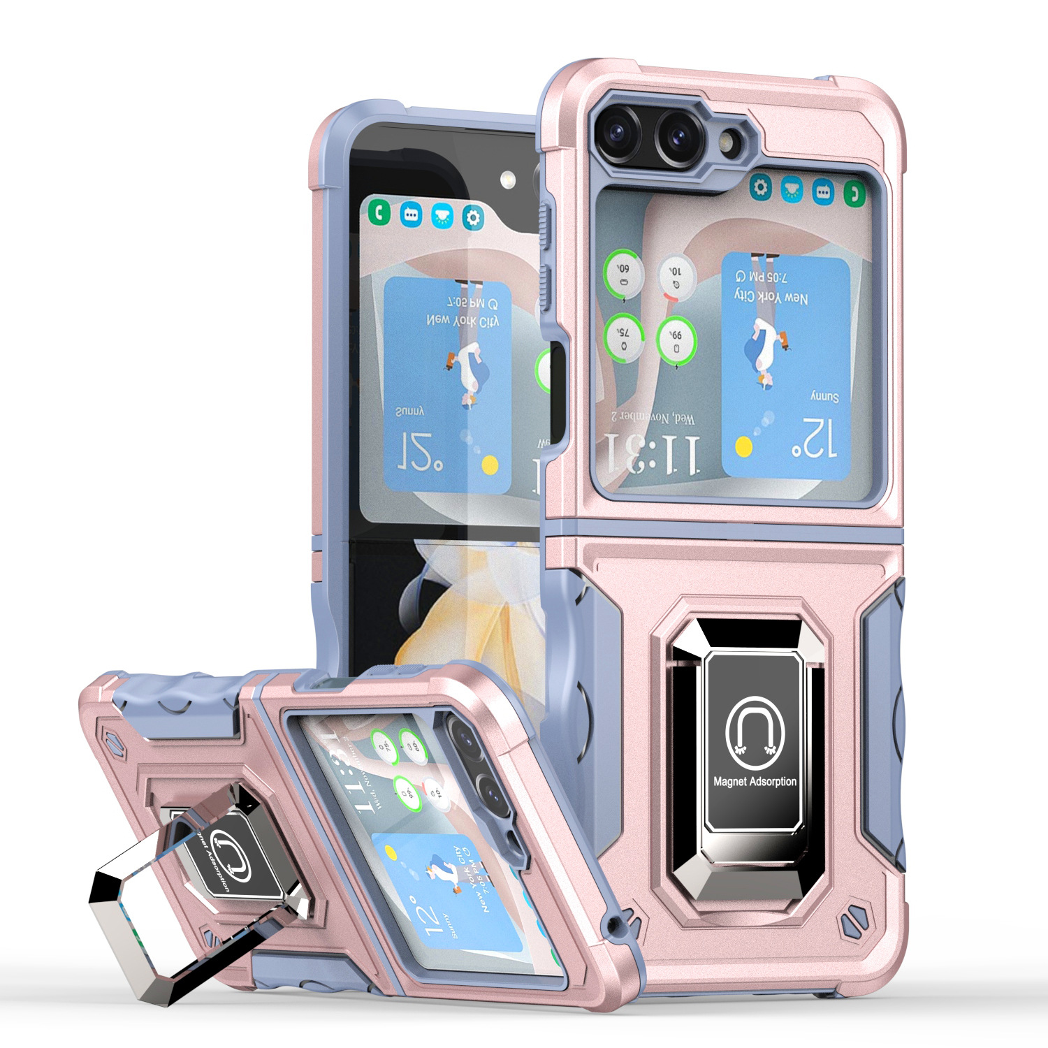 Army Flag Ring Z Flip5 ZFlip4 Magnetic Bracket Phone Case - Image 10