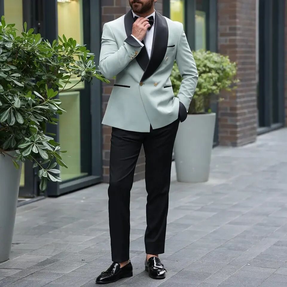 Men's Two-Piece Suit Business-Casual Set Host Gown