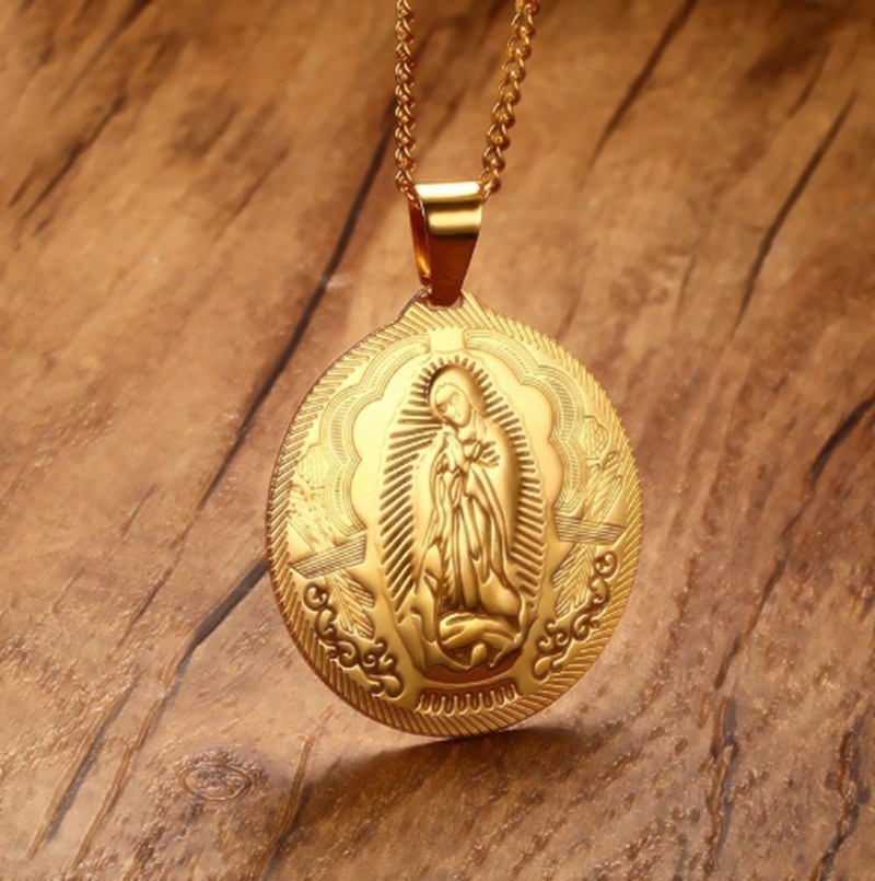 Men's Titanium Steel Plated Gold Pendant Necklace