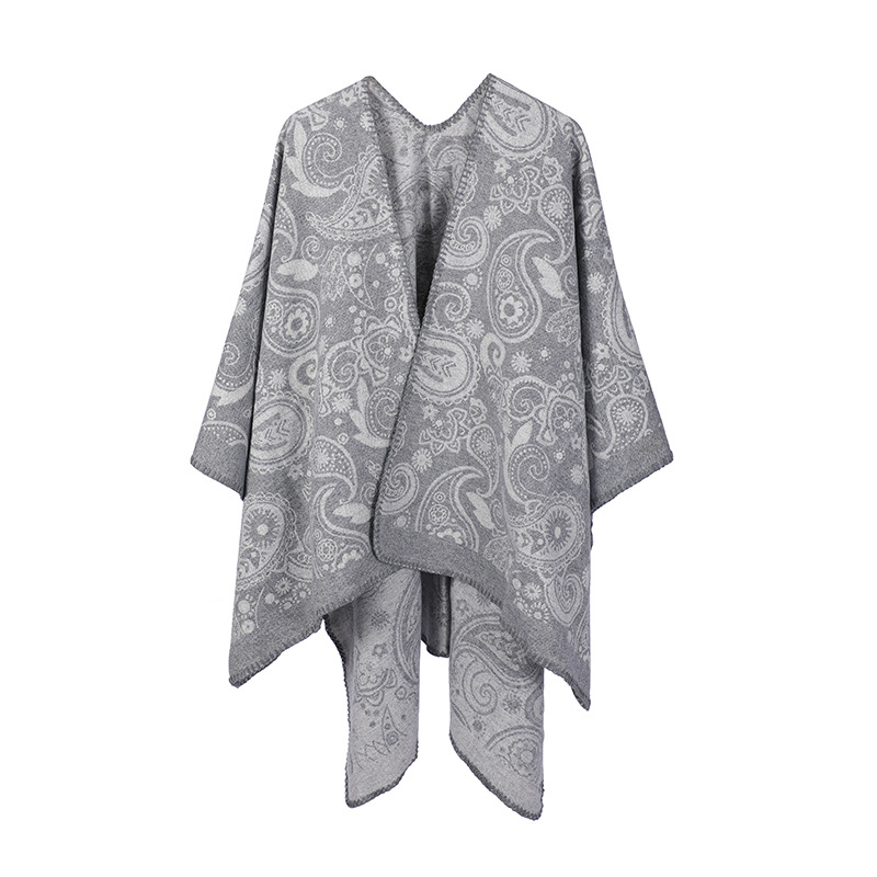 Women’s Jacquard Paisley Wool Cross Shawl
