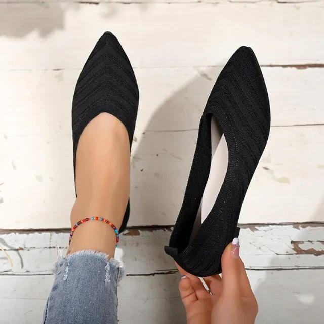 Women's Comfortable Low cut Square Toe Flat Shoes Black - Shop at LoveMi