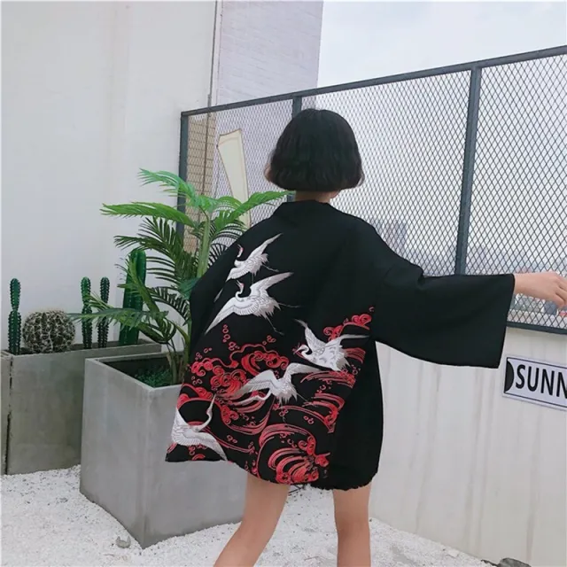 Summer Women Harajuku Digital Printing Kimono Cloak Coat Cardigan Kimono 11 - Shop at LoveMi