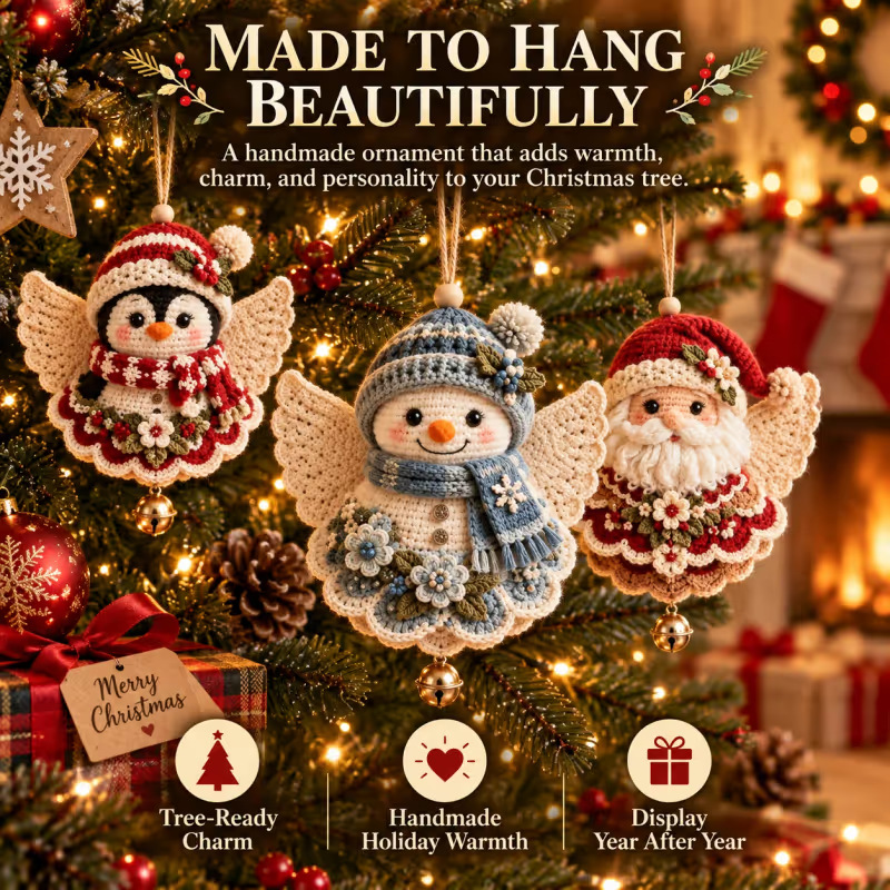 DIY Crochet Christmas Angel Ornament Kit