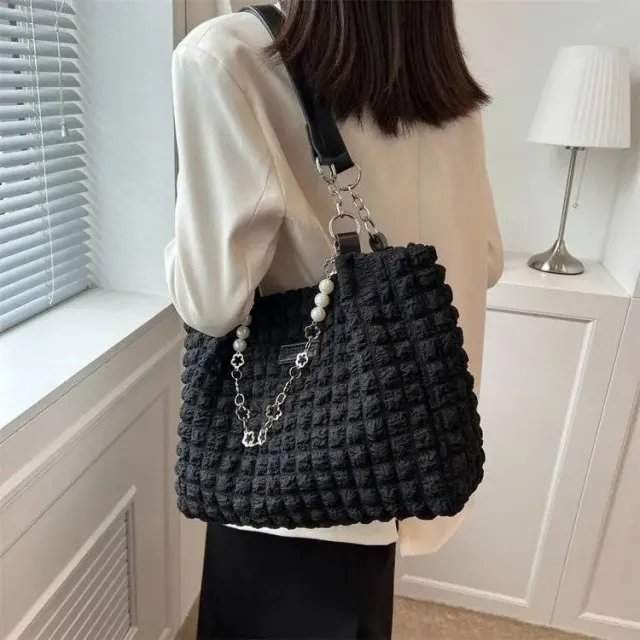 Women's Fashion Waterproof Bubble Tote Bag Black - Shop at LoveMi