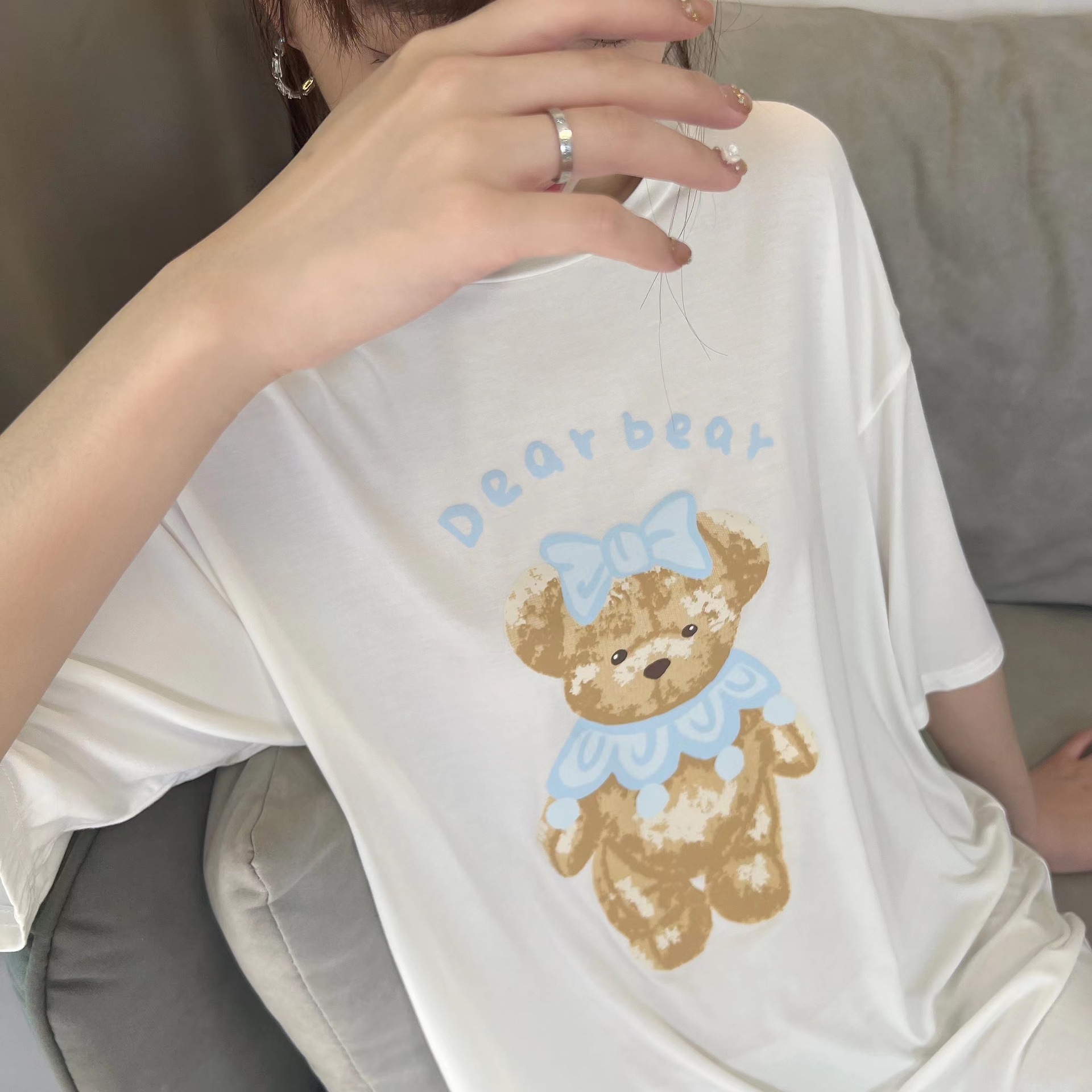 Summer Thin Youth Women's Pajamas Short Sleeve