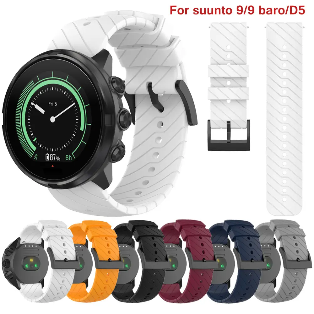 24mm Lightning-Stripe Silicone Watch Strap Compatible