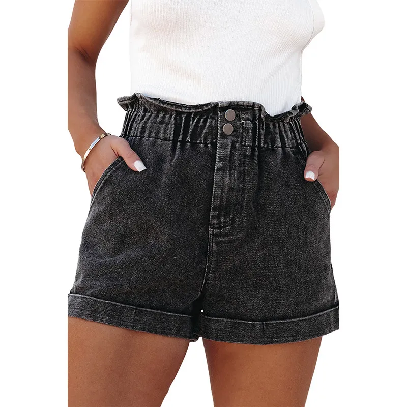 Fashionable And Versatile Washed High Waisted Shorts For Women - Lc7831584P2