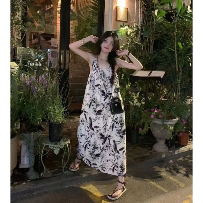 French Ink V neck Camisole Floral Maxi Dress Floral - Shop at LoveMi