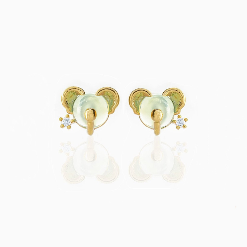 Colorful Zircon Small Animal Ear Studs