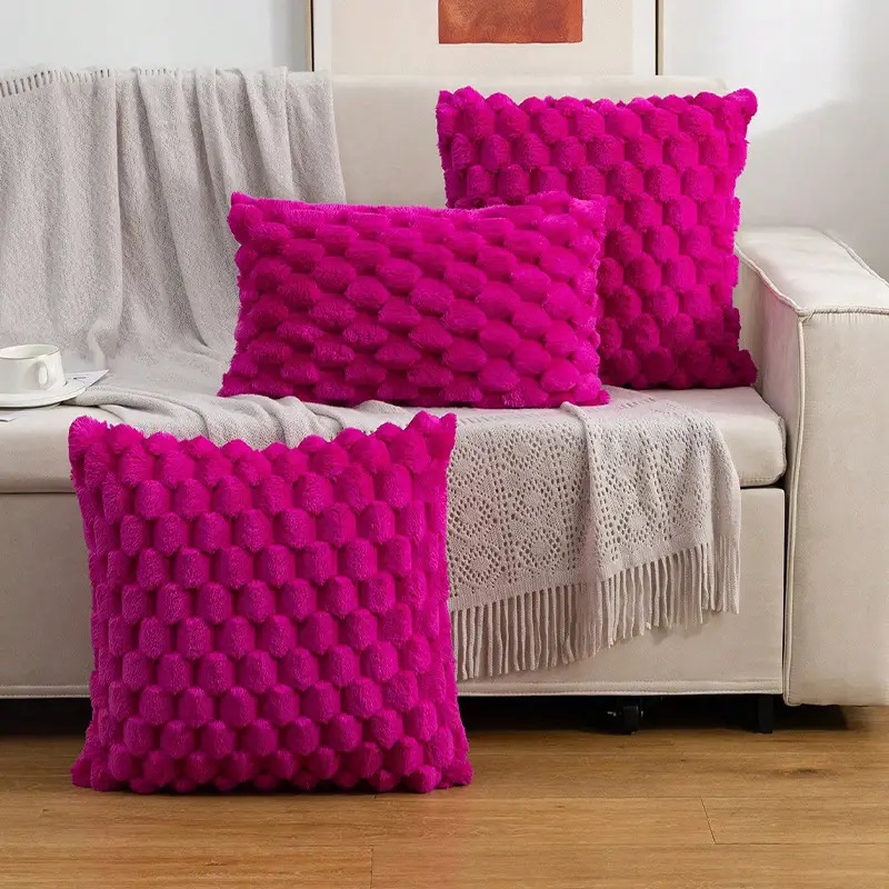 Woven Fleece Solid Color Pillow Waist Rest Pillow Cover