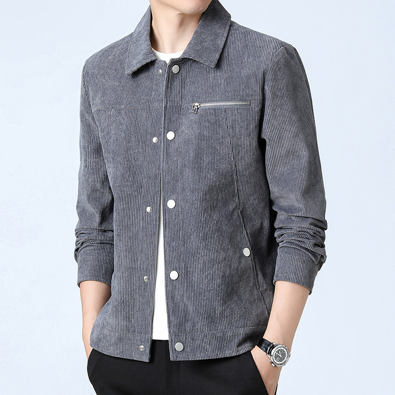 Men's Clothing Autumn Trendy Youth Fashion Casual All-match Single-breasted Polo Collar Jacket