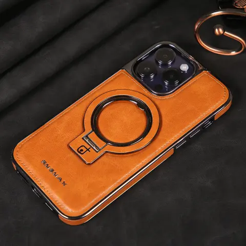 Magnetic Bracket Phone Case Business Drop-resistant Leather