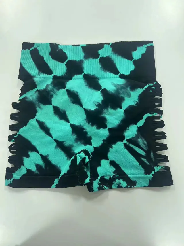 Tie dye Yoga Bum Lift Shorts Green - Shop at LoveMi