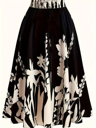 Elegant 3D Digital Printing Plant Flower Elegant Women's Skirt Dd25052 S - Shop at LoveMi
