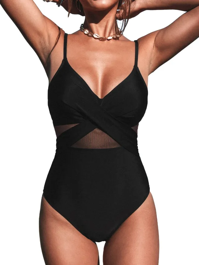 Sexy Siamese Bikini Triangle Swimwear Women Black - Shop at LoveMi