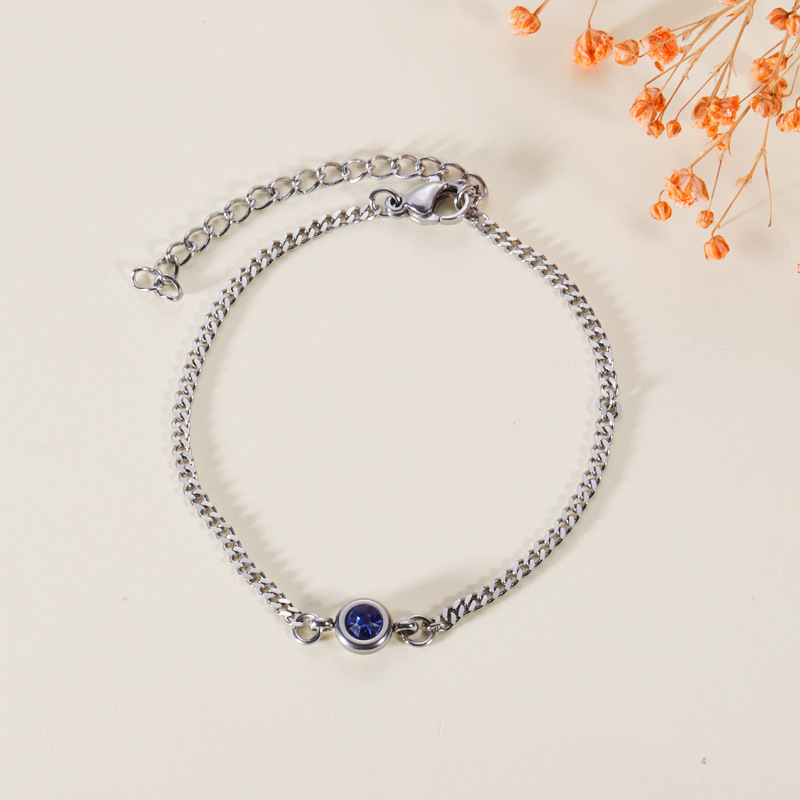European And Birthstone Bracelet For Women Made Of Stainless Steel