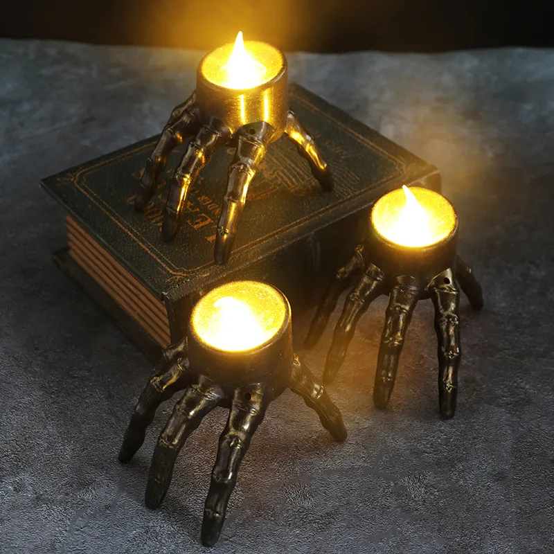 Halloween Skull Hand Lantern Atmosphere Decoration Props Skull Foot Night Lantern Halloween Candle Lantern – image 2